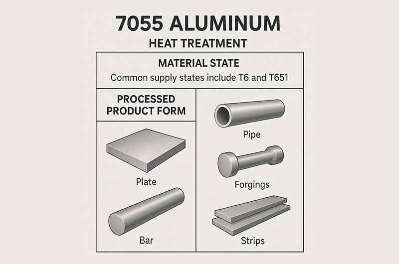 7055 Aluminum Heat Treatment and Product Forms 7055 Aluminum Heat Treatment and Product Forms