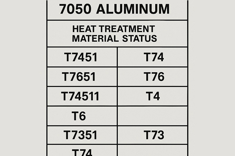 7050 Aluminum Temper and Heat Treatment